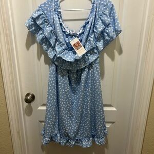 Kirundo blue poka dotted dress XL
